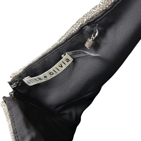 Alice + Olivia Sleek Black Mini Dress SZ 10 - Picture 8 of 9